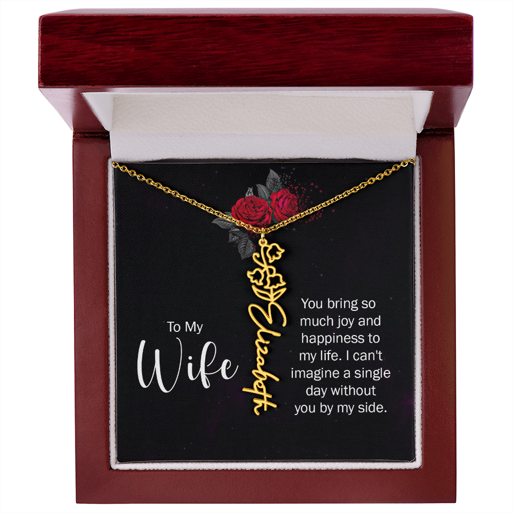 Personalized Flower Name Necklace – Custom Name Pendant