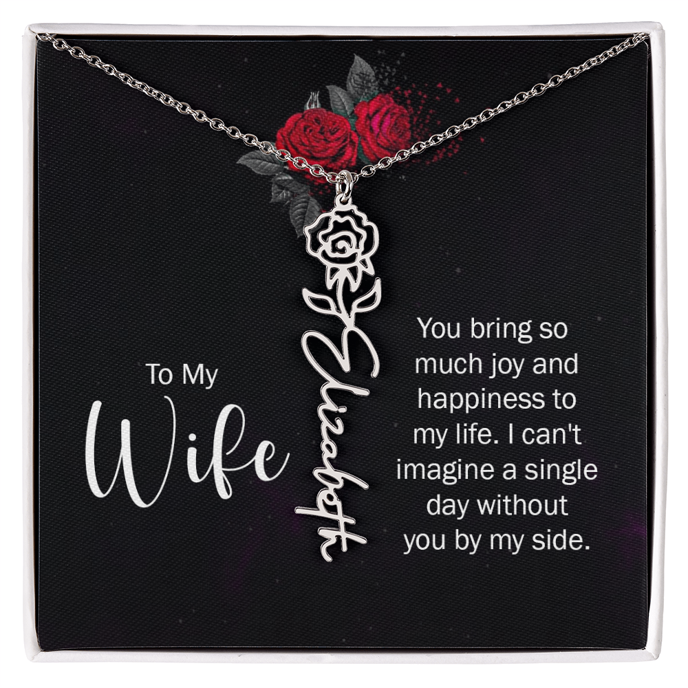 Personalized Flower Name Necklace – Custom Name Pendant