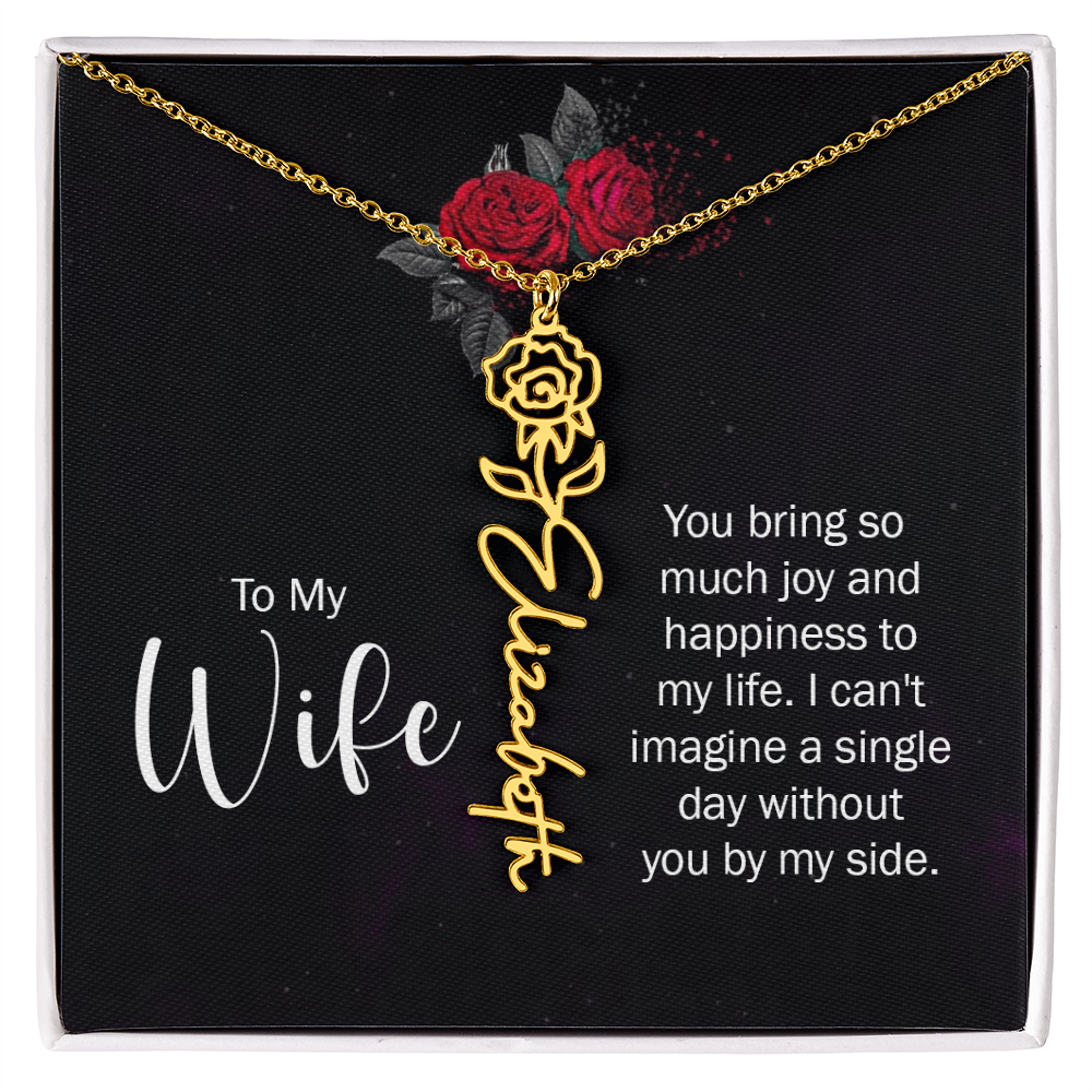 Personalized Flower Name Necklace – Custom Name Pendant