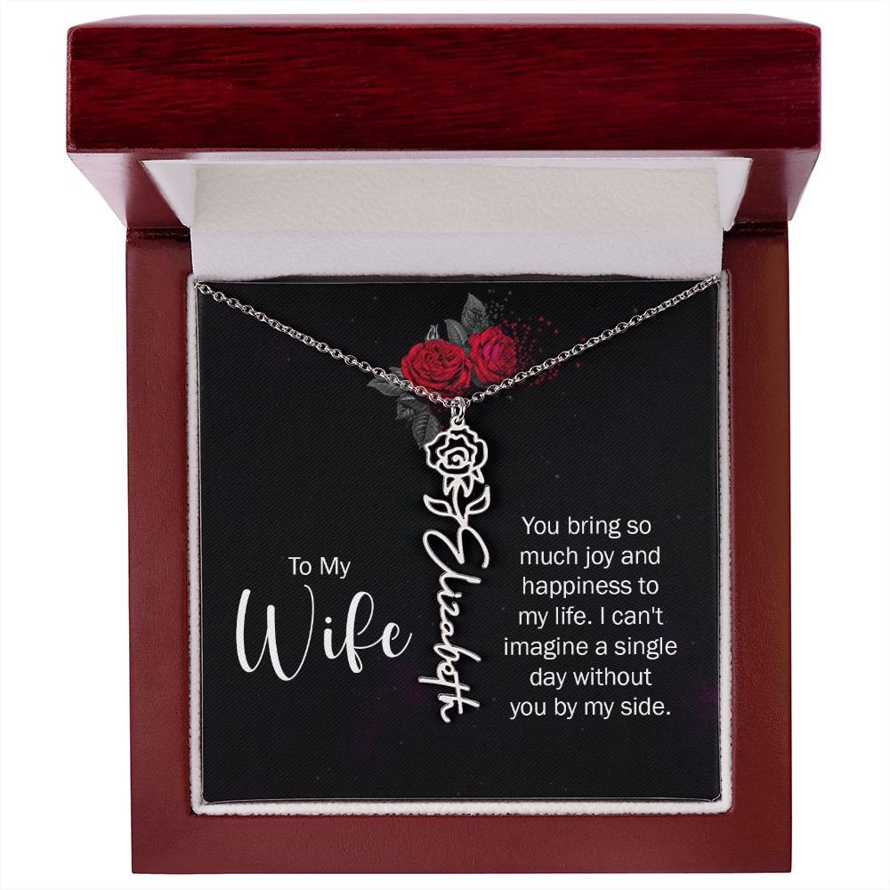 Personalized Flower Name Necklace – Custom Name Pendant