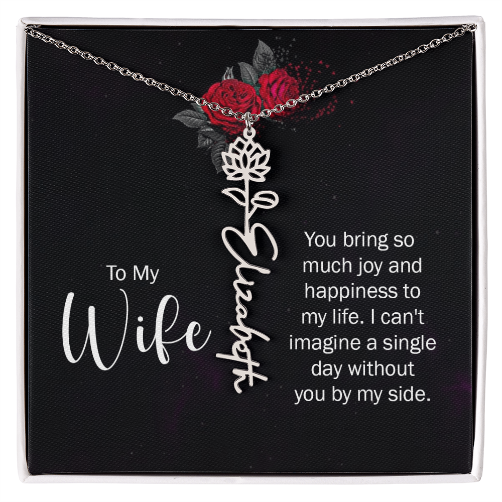 Personalized Flower Name Necklace – Custom Name Pendant