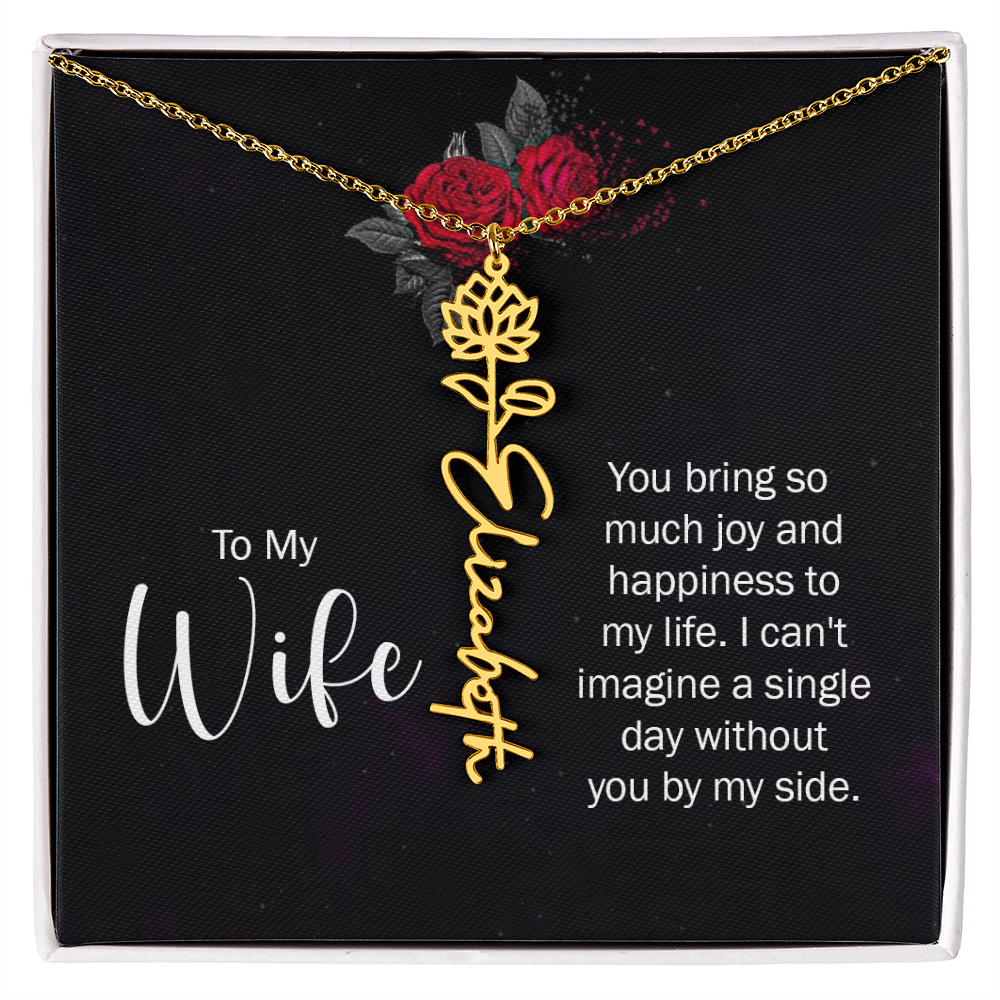 Personalized Flower Name Necklace – Custom Name Pendant