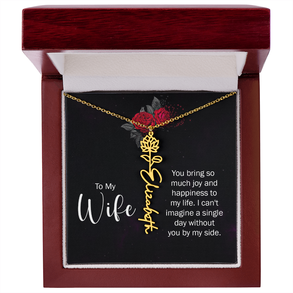 Personalized Flower Name Necklace – Custom Name Pendant