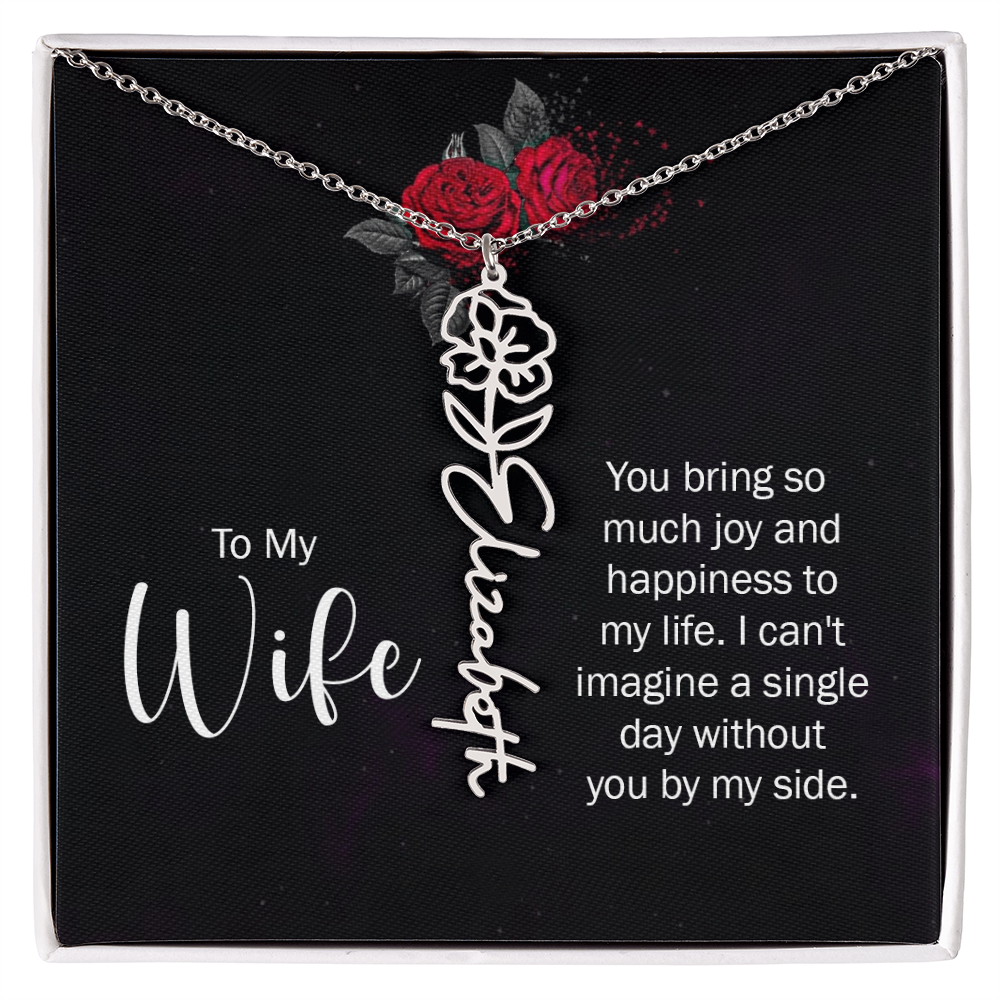 Personalized Flower Name Necklace – Custom Name Pendant