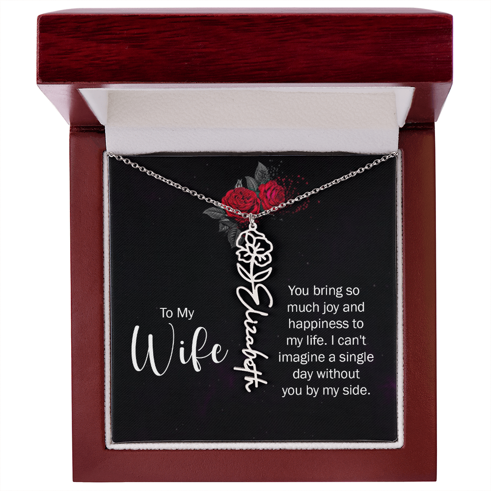 Personalized Flower Name Necklace – Custom Name Pendant