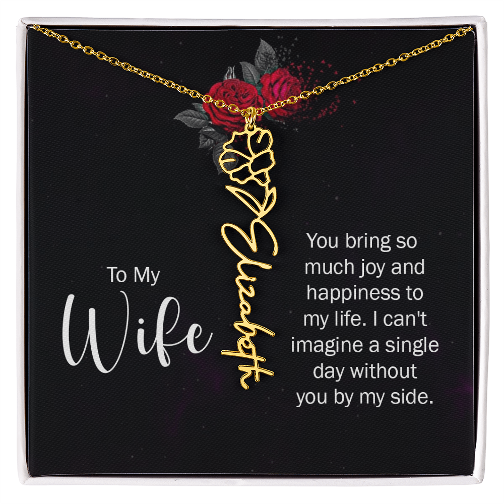 Personalized Flower Name Necklace – Custom Name Pendant