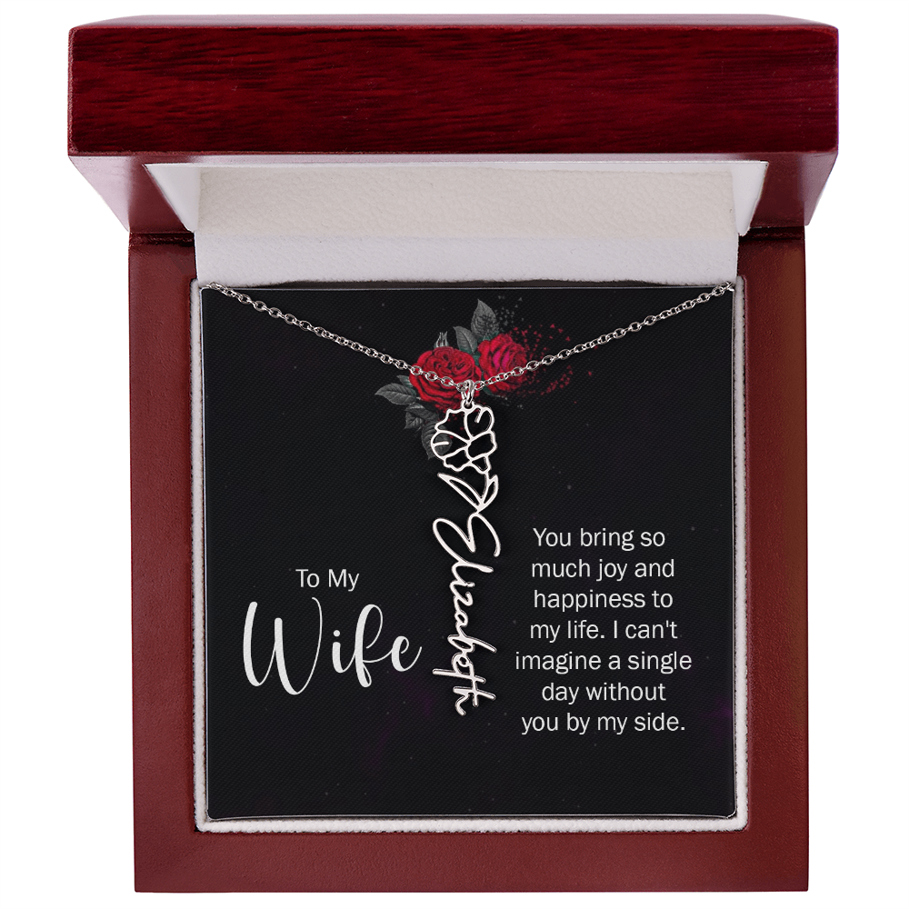Personalized Flower Name Necklace – Custom Name Pendant