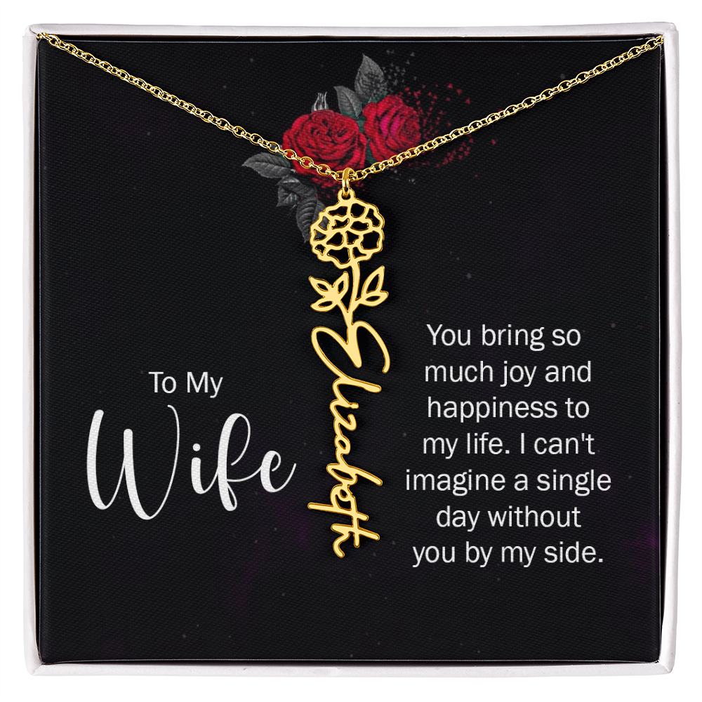 Personalized Flower Name Necklace – Custom Name Pendant