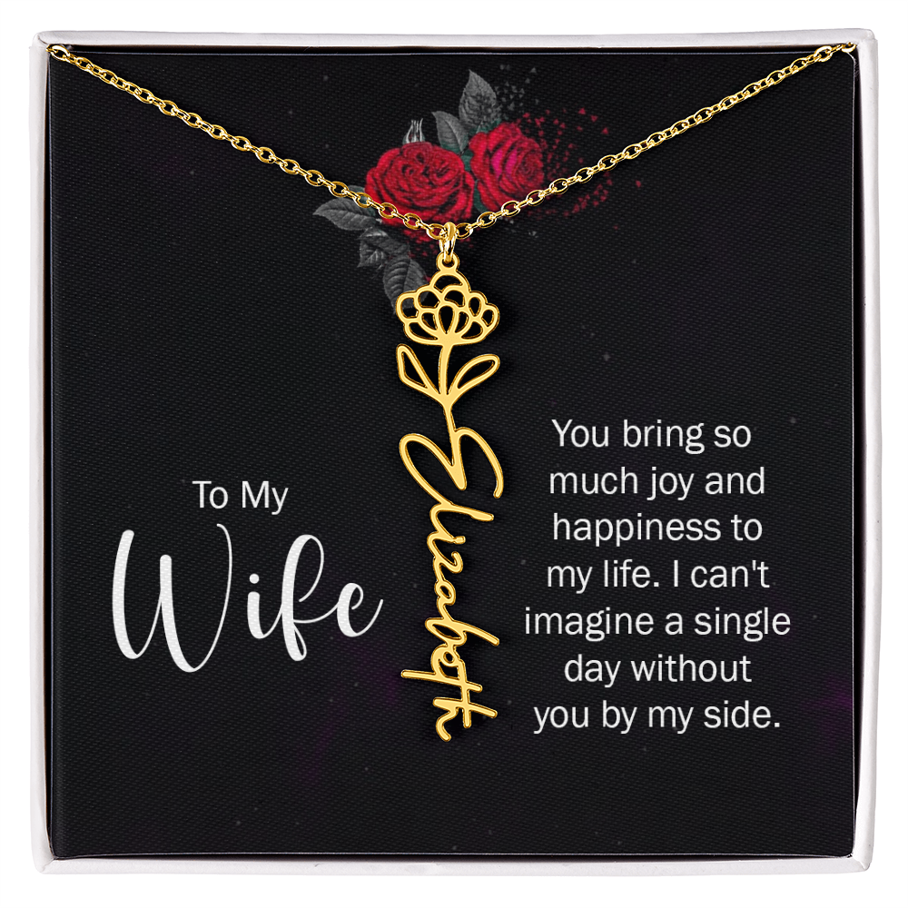 Personalized Flower Name Necklace – Custom Name Pendant