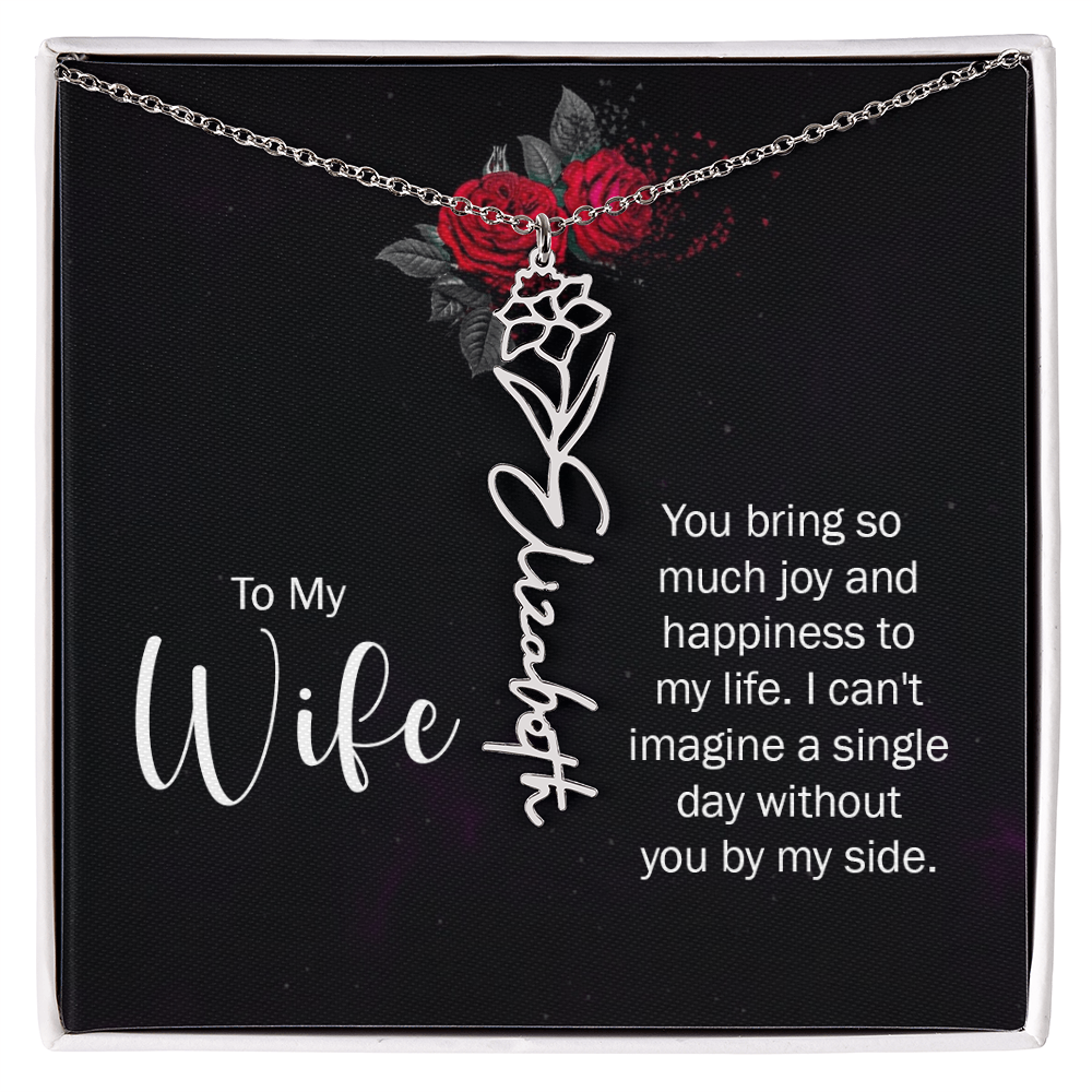 Personalized Flower Name Necklace – Custom Name Pendant