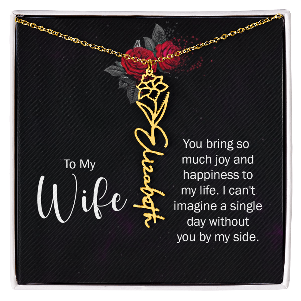 Personalized Flower Name Necklace – Custom Name Pendant