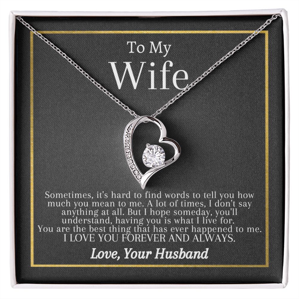 White Gold Forever Necklace | To My Wife | Gifts For Her