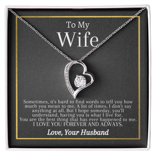White Gold Forever Necklace | To My Wife | Gifts For Her