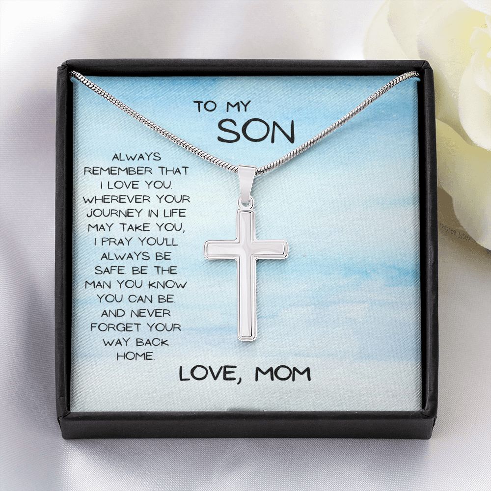 Stainless Cross Necklace | To My Son | Religious