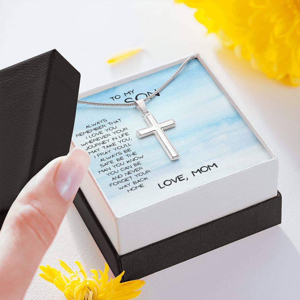 Stainless Cross Necklace | To My Son | Religious