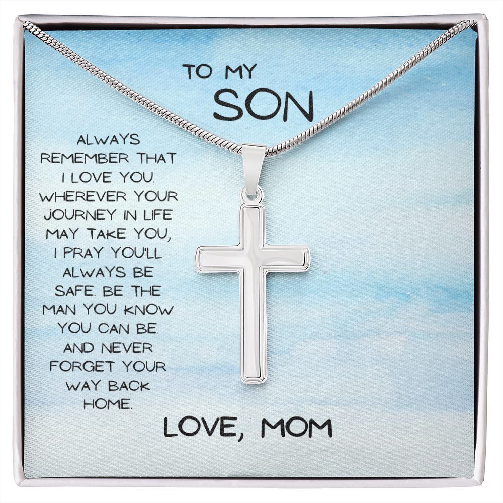 Stainless Cross Necklace | To My Son | Religious