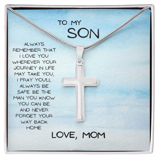 Stainless Cross Necklace | To My Son | Religious
