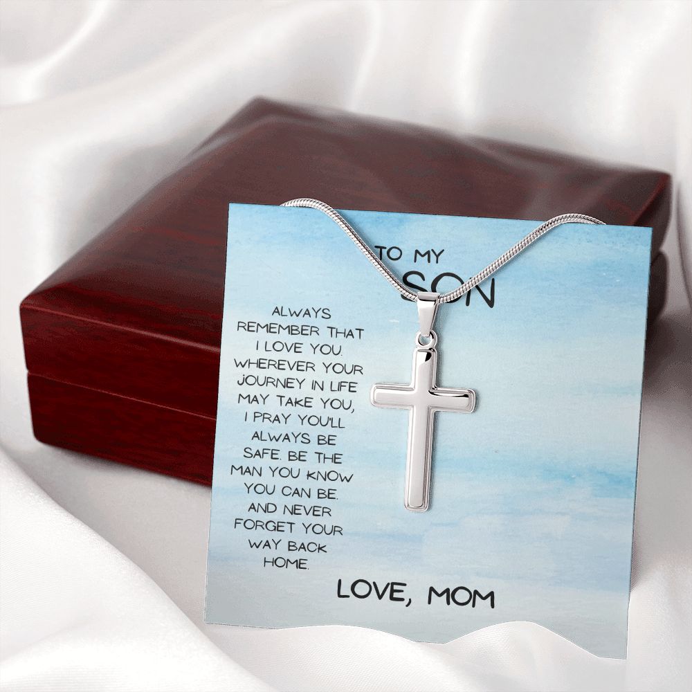 Stainless Cross Necklace | To My Son | Religious