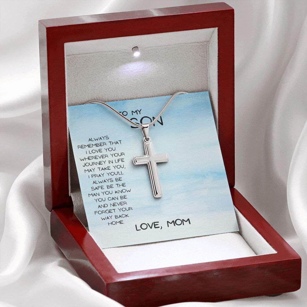 Stainless Cross Necklace | To My Son | Religious