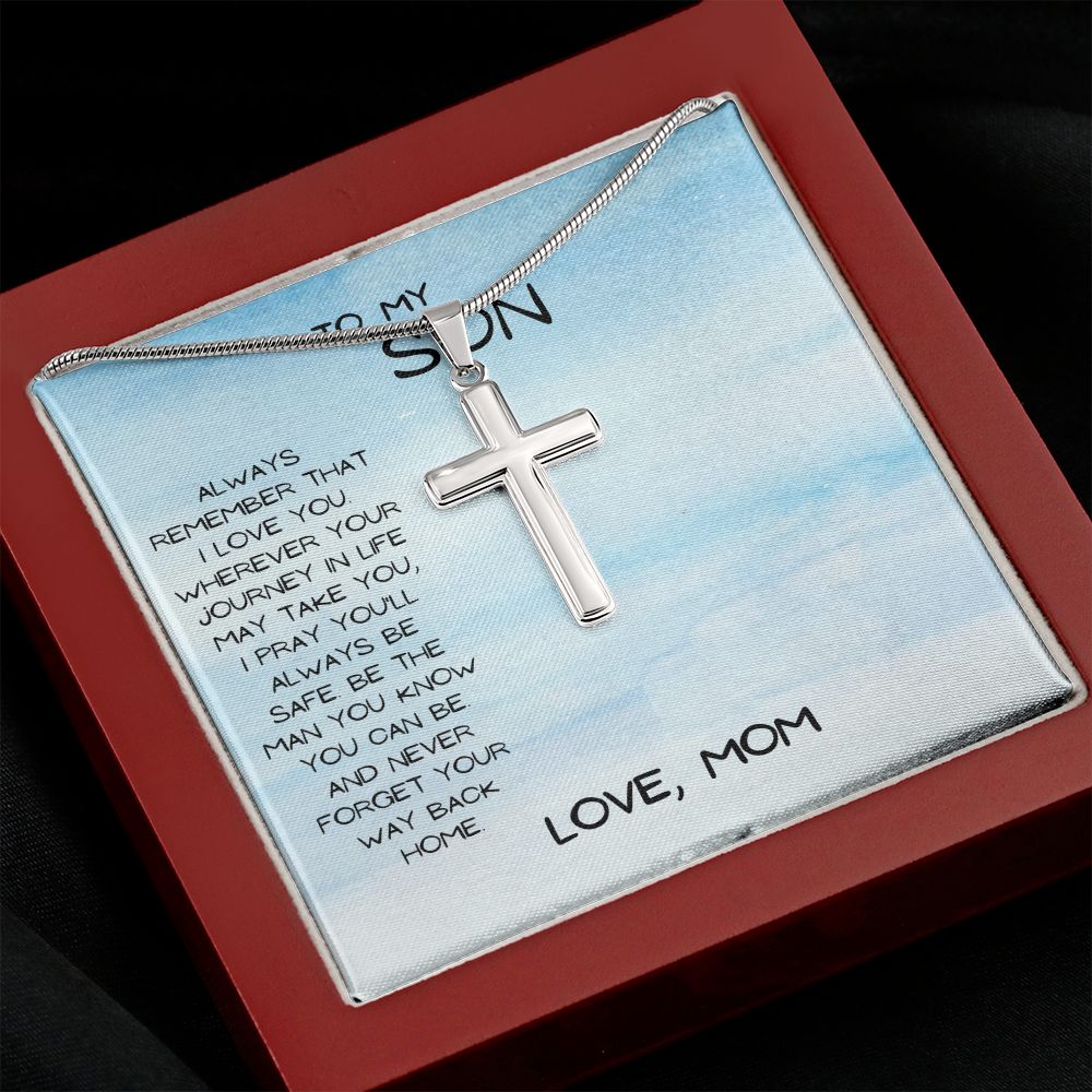 Stainless Cross Necklace | To My Son | Religious