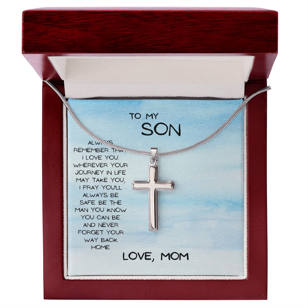 Stainless Cross Necklace | To My Son | Religious