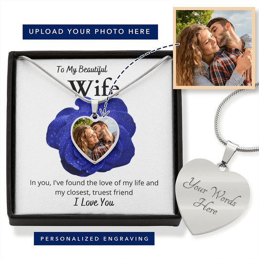 BU Heart Necklace (silver) | Personalized Engraving