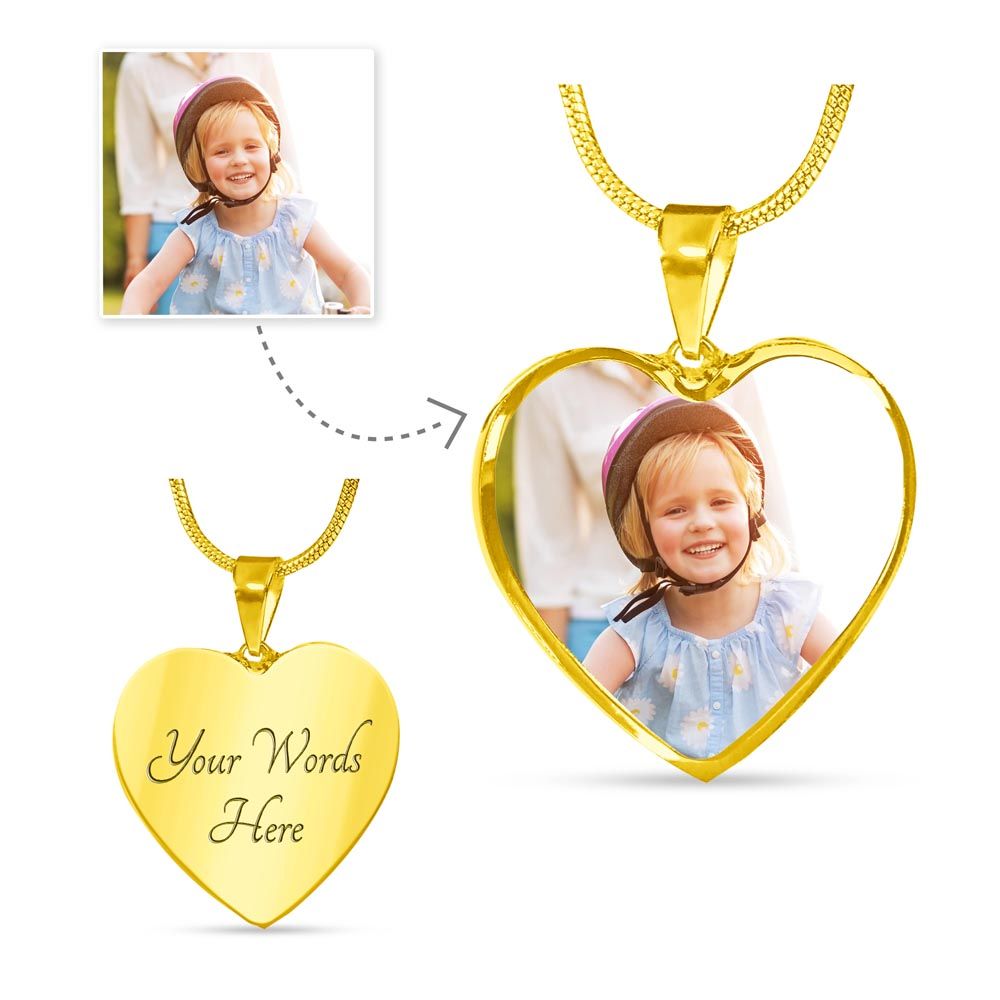 BU Heart Necklace (silver) | Personalized Engraving