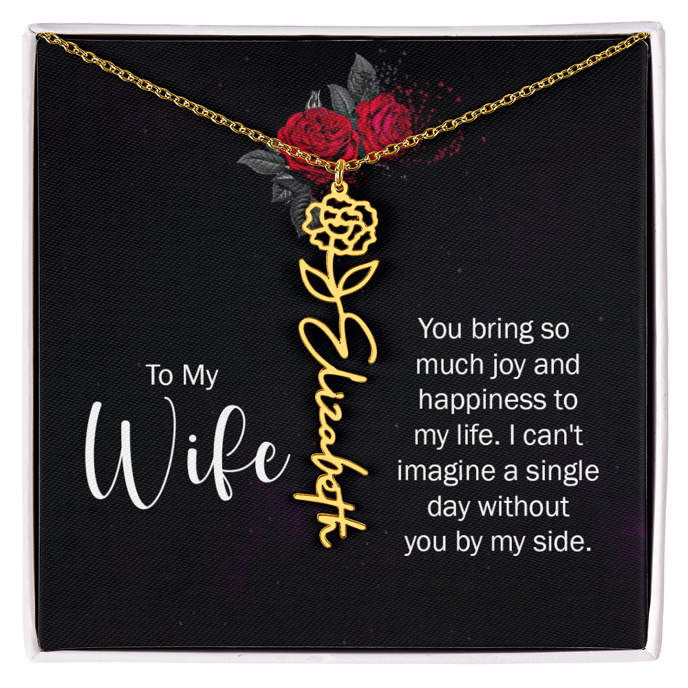 Personalized Flower Name Necklace – Custom Name Pendant