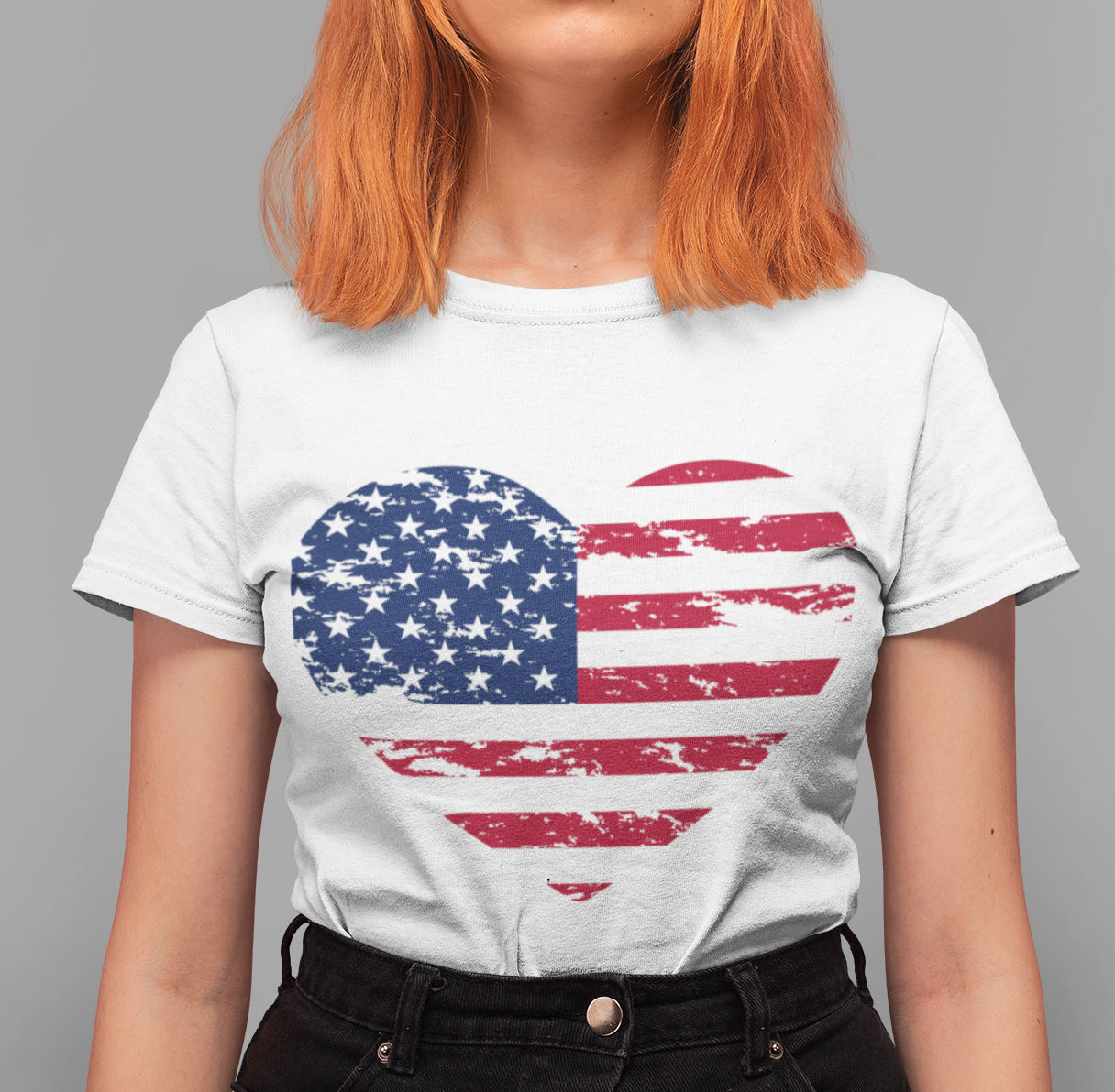 American Heart Shaped Flag | 4th Of July | Patriotic Shirt | Shirts For Family
