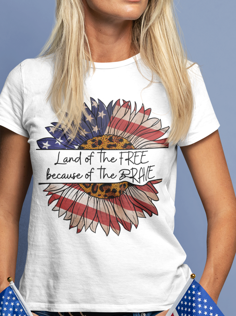 Unisex Land Of The Free Because Of The Brave T Shirt, Independence day, Gifts For American