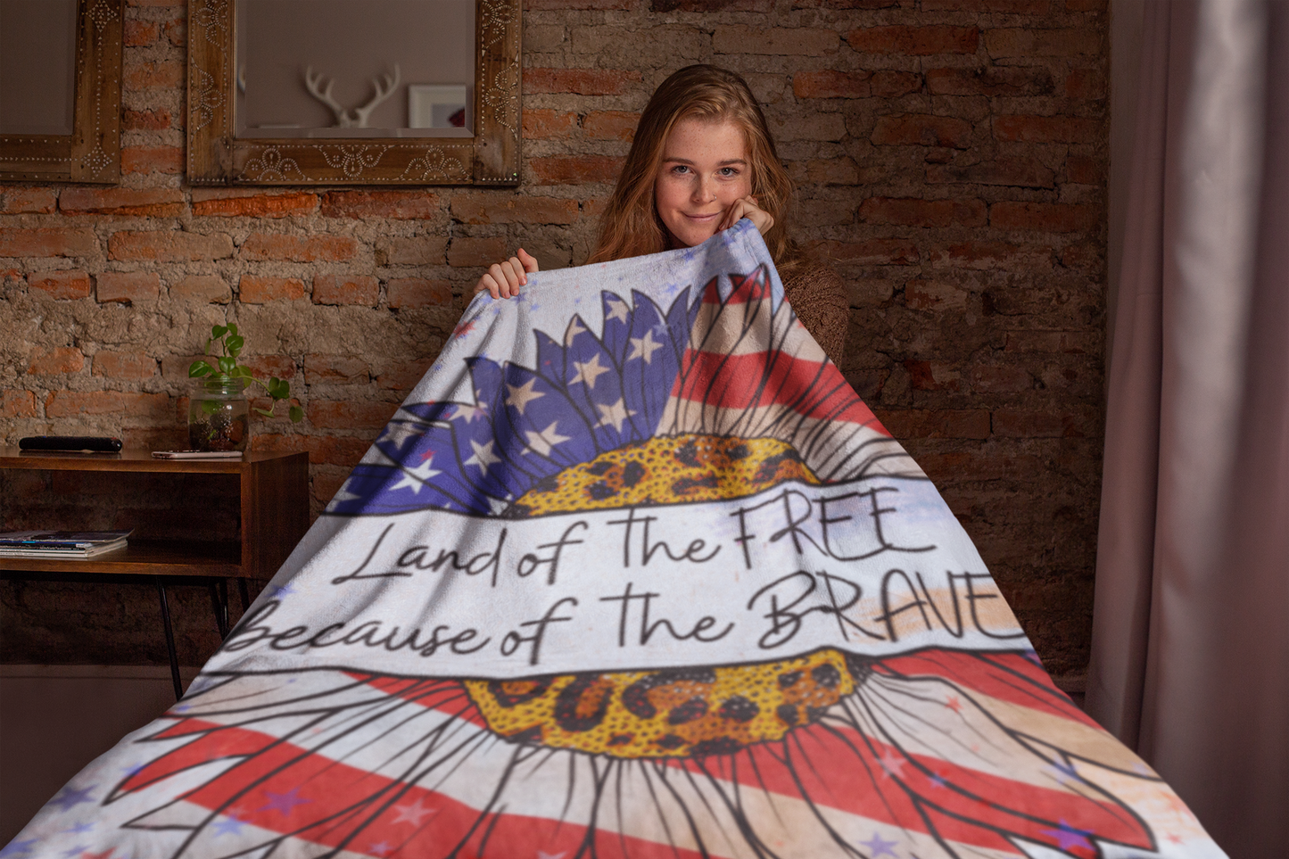 Land Of The Free Because Of The Brave | Plush Blanket | Independence Day